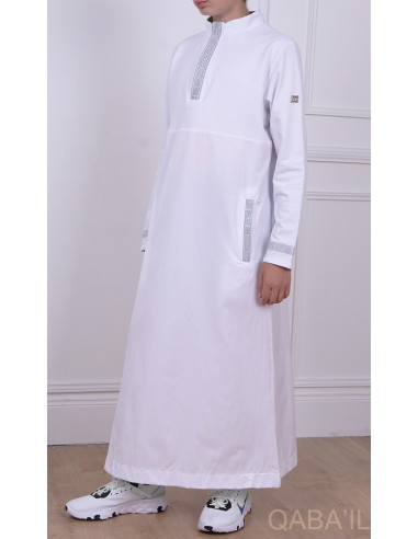 Qamis Eminence Wit / Zilver - Qaba'il