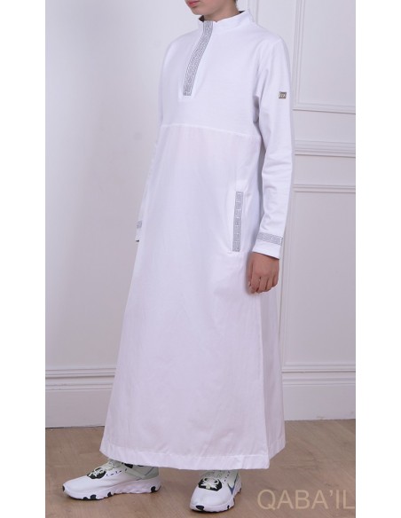 Qamis Eminence Wit / Zilver - Qaba'il