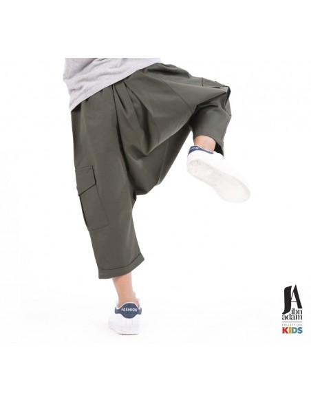 Saroual Pantacourt Child Khaki - Ibn Adam