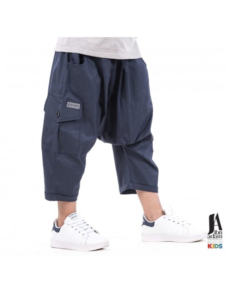 Sarouel Pantacourt Enfant Bleu - Ibn adam