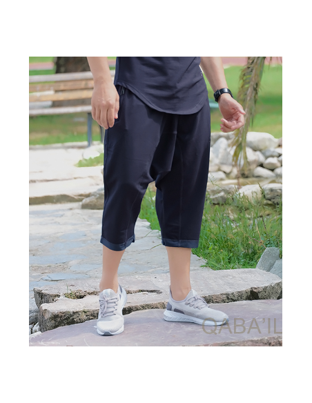 Saroual Pantacourt Nautik Blauw-Qaba'il