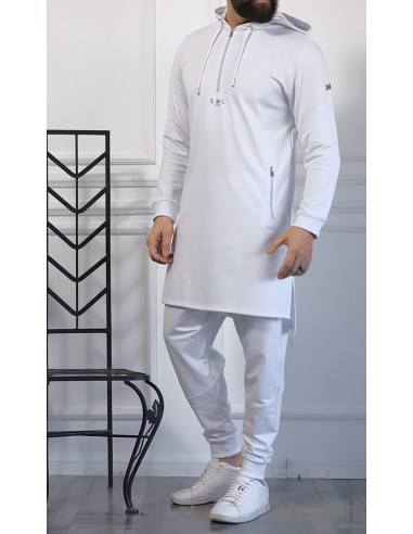 Qamis Hofkap Basic Wit - Qaba'il