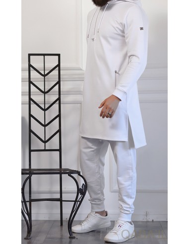 Qamis Hofkap Basic Wit - Qaba'il