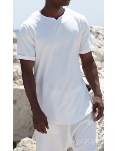 Licht T-shirt Azure Ecru - Qaba'il