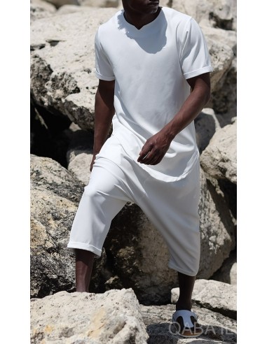 Tee-Shirt Leger Azur Ecru - Qaba'il