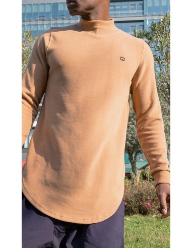 Pullover mit hohem Kragen Kamel -...