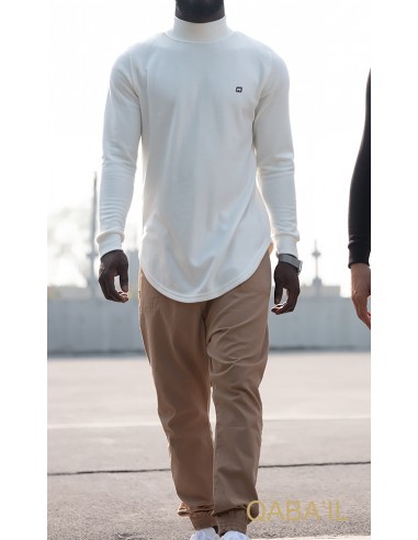 Ecru Trui met hoge hals -Qaba'il