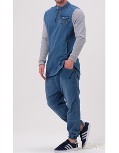 Haut Bi-Matière K2 Bleu...