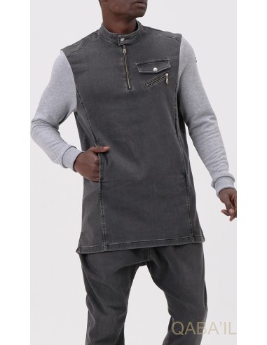 Bi-Materiaal Top K2 Grijs - Qaba'il