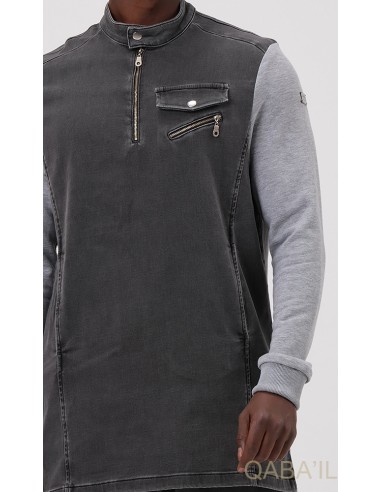 Bi-Materiaal Top K2 Grijs - Qaba'il