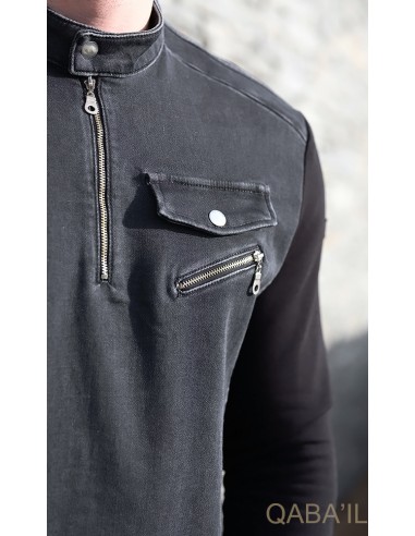 Bi-Materiaal Top K2 Zwart - Qaba'il