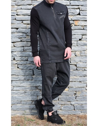 Bi-Materiaal Top K2 Zwart - Qaba'il