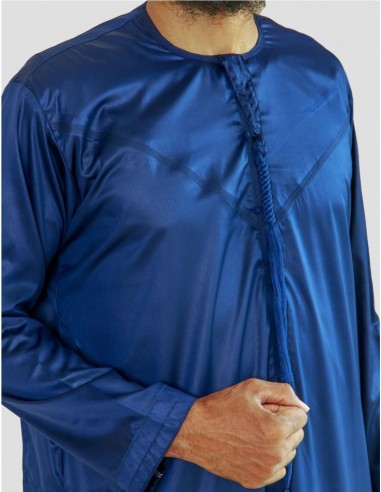 Qamis Emirati Nachtblau satiniert