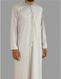 Satijn Beige Emirati Qamis...