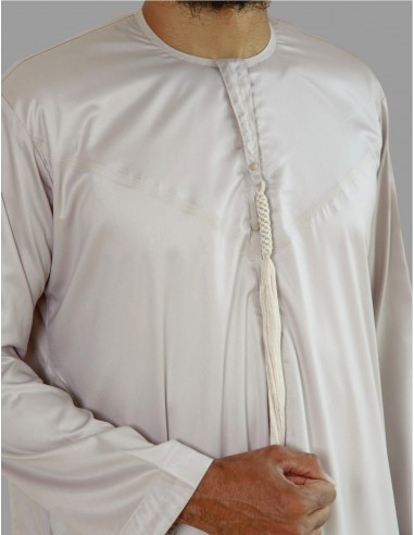 Qamis Emirati Beige Satiné - Emirates...