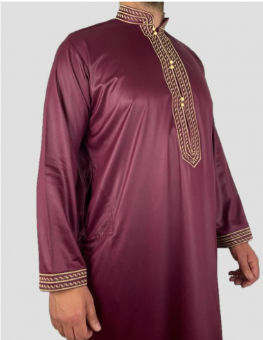 Qamis Sultan Bordeaux met borduursel