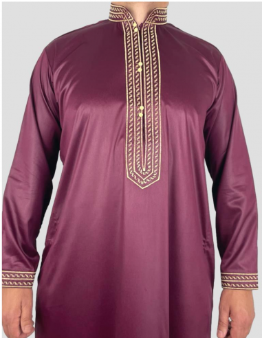 Qamis Sultan Bordeaux met borduursel