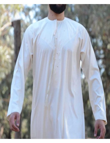 Qamis Emirati Hellbeige Satiné