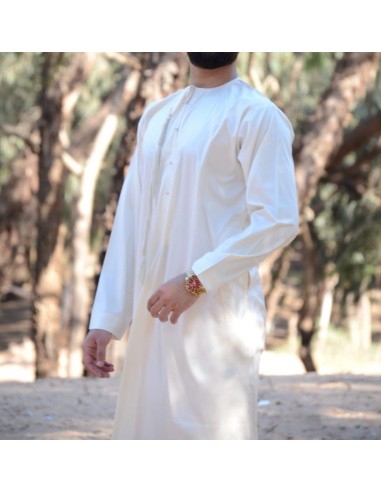 Qamis Emirati Hellbeige Satiné