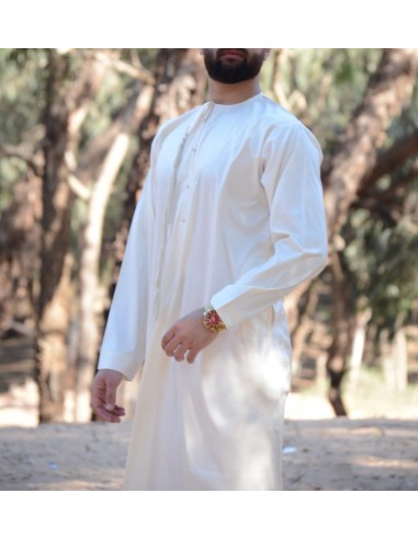 Emirati Satijn Licht Beige Qamis