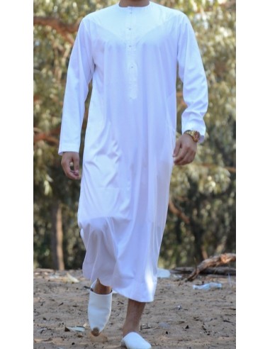 Qamis Emirati White Fabric Precious...