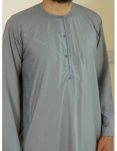 Qamis Emirati Katoen Grijs -...