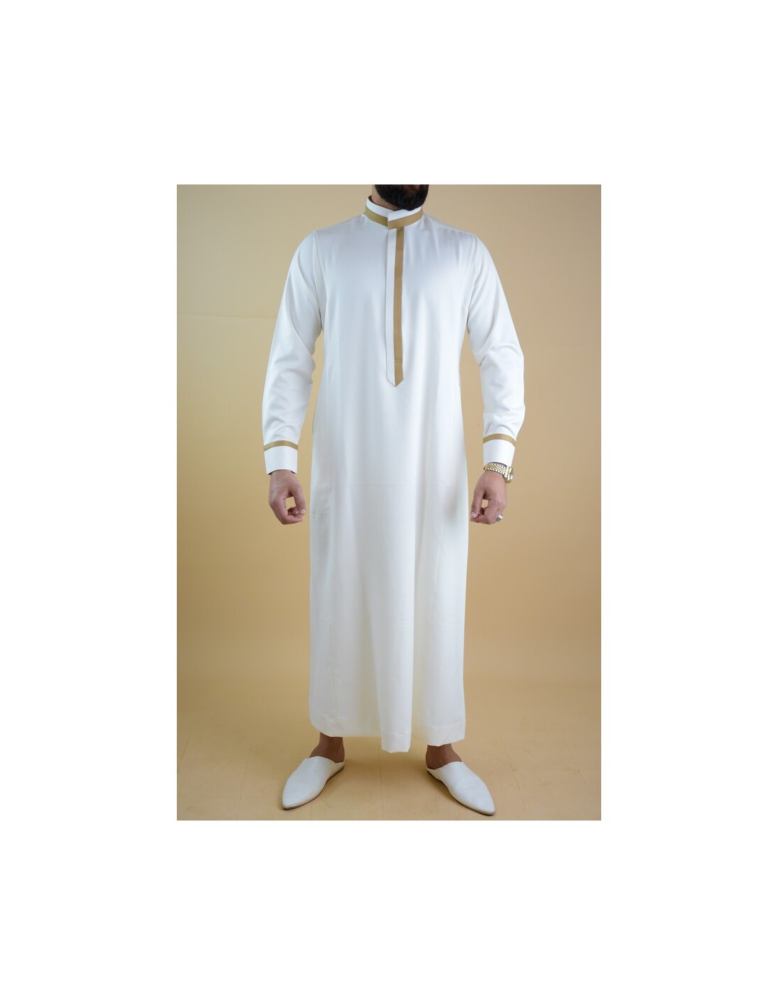 Qamis Dubaï Pour L'Eid - Taille XL - Couleurs Marron, Noir, Blanc - Neuf Avec étiquettes