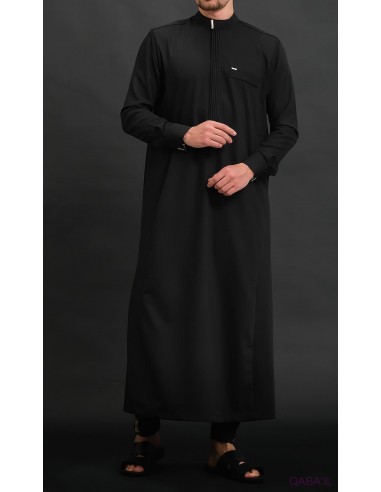 Qamis Long El Bey Noir Qaba'il