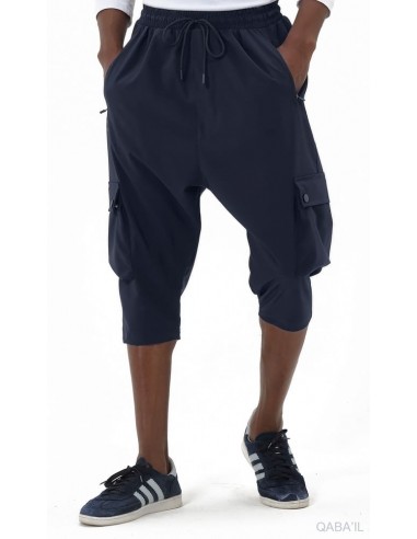 Sarouel pantacourt cargo Trek bleu...