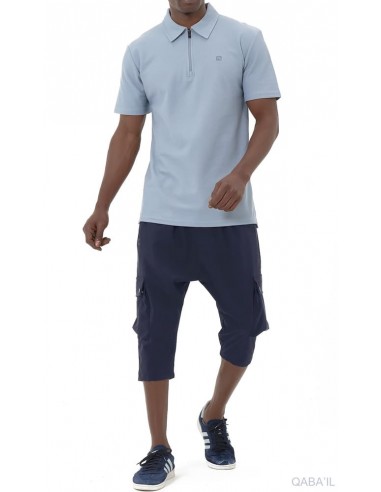 Sarouel pantacourt cargo Trek bleu...