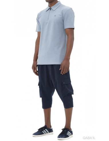 Sarouel pantacourt cargo Trek bleu...