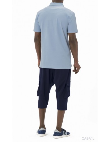 Polo Zip Keten Indigo Qaba'il