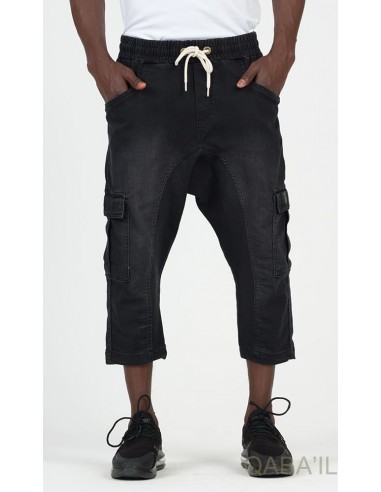 Sarouel Pantacourt Cargo Jean Stretch...