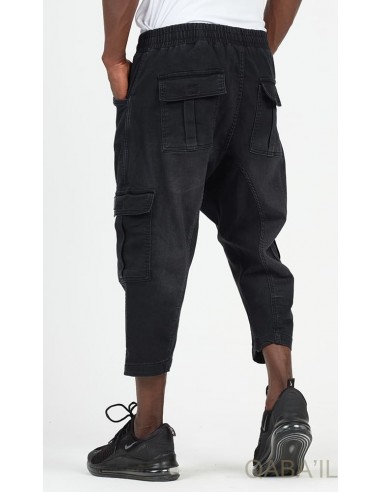 Sarouel Pantacourt Cargo Jean Stretch...