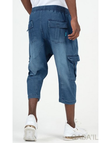 Sarouel Pantacourt Cargo Jean Stretch...