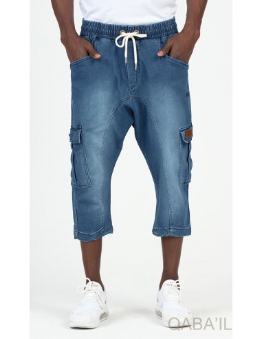 Sarouel Pantacourt Cargo Jean Stretch...