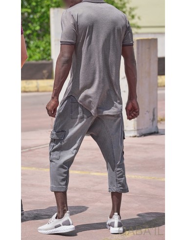 Sarouel Pantacourt Cargo Jean Stretch...