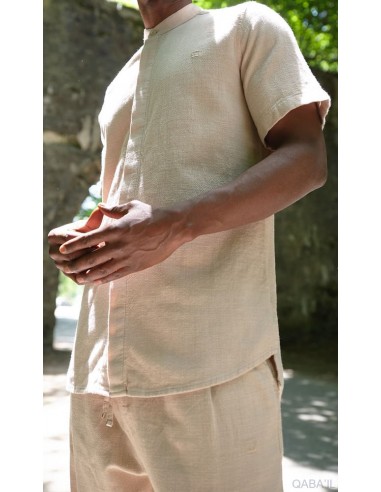 Chemise Lin Coton Beige Qaba'il