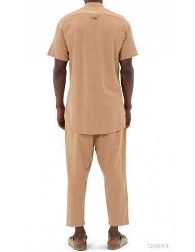 Chemise Lin Coton Camel Qaba'il