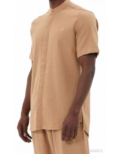 Chemise Lin Coton Camel Qaba'il