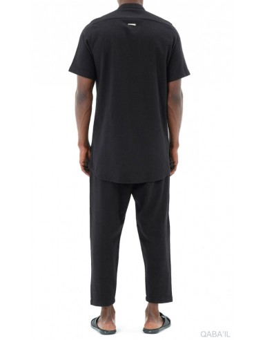 Chemise Lin Coton Noir Qaba'il