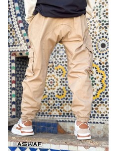 Sarouel Cargo Enfant Beige 2