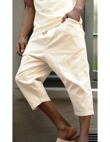 Sarouel Bermuda Coton Stretch Ecru...