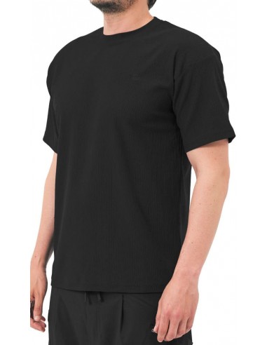 t-shirt waffle noir qaba'il