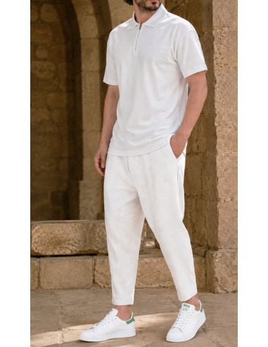 polo oversized ecru qaba'il