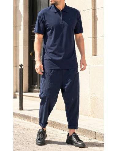 polo oversized bleu qaba'il