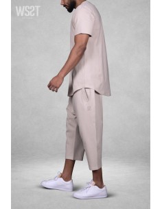 Ensemble Combo S26 Gris Wassat avec t-shirt oversized et sarouel homme en coton 2