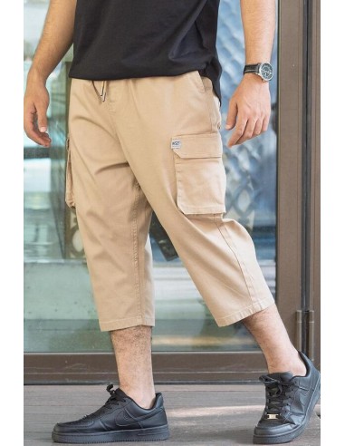 Sarouel Pantacourt Cargo Beige Homme...