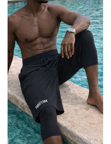 sarouel de bain noir homme haytam