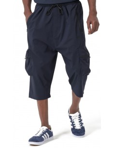 Sarouel pantacourt cargo Trail bleu nuit homme Qaba'il avec poches zippées et coupe technique 2